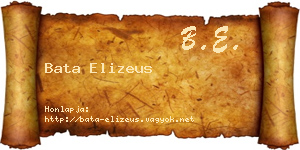 Bata Elizeus névjegykártya